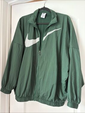 Nike Green Jacket with White Swoosh
